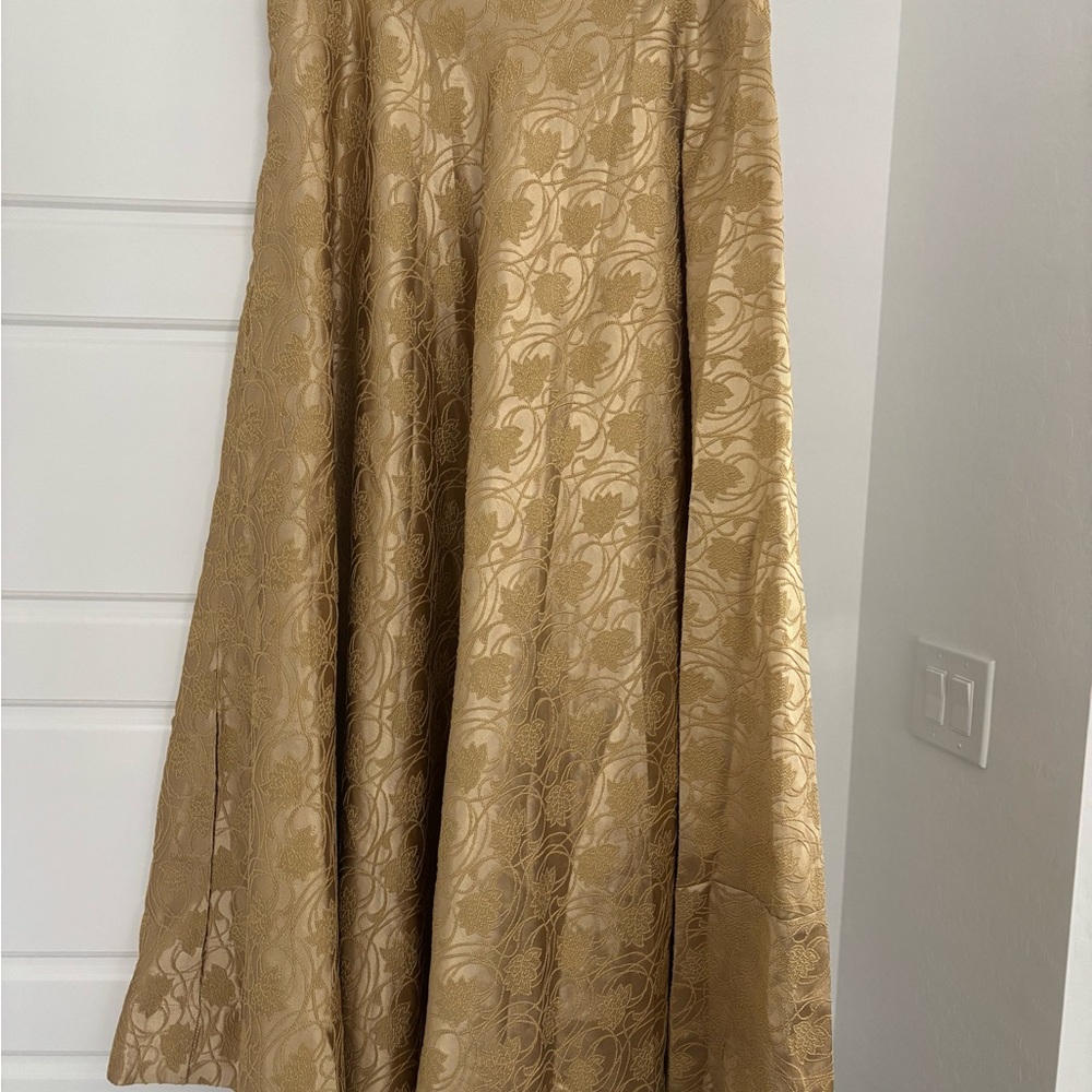 Chic Gold A-Line Skirt